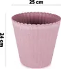 Blumen-Topf alt-rosa geriffelt als Outdoor Pflanzen-Topf Produktbild-Vorschau 2