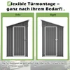 Metalen tuinschuur 242 × 120 × 192 cm, tuinhuisje met 3 Productafbeelding-voorbeeld 8