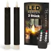 Stabkerzen LED mit Timer SCHWARZ 2er indoor mit Timer Produktbild-Vorschau 1