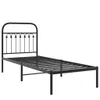 vidaXL Rama łóżka z zagłówkiem metalowa czarna 75x190 cm Podgląd zdjęcia produktu 1