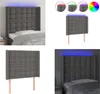 vidaXL LED Kopfteil Grau 93x16x118/128 cm Kunstleder - LED Produktbild-Vorschau 1