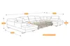 Diagram of a sectional sofa with dimensions and features indicated. Náhled obrázku produktu