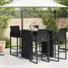 vidaXL Garten-Bartisch mit Holzplatte Schwarz 105x80x110 cm Produktbild-Vorschau 3