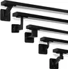 Several black metal handrails and their mounting brackets are displayed against a white background. Podgląd zdjęcia produktu