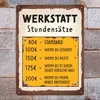 Werkstatt Stundensätze Metallschild XXL in 28x38 cm Produktbild-Vorschau 7