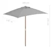 Sonnenschirm mit Holzmast 150 x 200 cm Anthrazit Produktbild-Vorschau 8