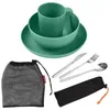 Camping-Besteck-Set fš¹r 2 Personen, tragbares Essgeschirr Produktbild-Vorschau 10