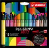 STABILO Pen 68 MAX, 12 kol., Beżowy, Czarny, Niebieski, Podgląd zdjęcia produktu 1