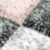 Wohnzimmer Teppich mit abstraktem Karomuster in grau rosa Produktbild-Vorschau 3