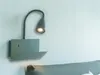 LED Schwanenhals Leselampe Grün mit Ablage und Produktbild-Vorschau 1