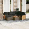 vidaXL 8-tlg. Garten-Sofagarnitur mit Kissen Grau Poly Produktbild-Vorschau 2