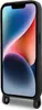 A black phone case with two loops on the bottom, shown against a black background. Anteprima dell’immagine prodotto