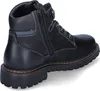 A black leather boot shown from a side-rear angle on a white background. Produktbild-Vorschau