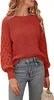 ASKSA Damen Pullover Laternenaermeln Strickpullover Produktbild-Vorschau 1