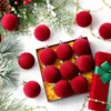 15 sztuk aksamitnych bombek świątecznych, 6 cm, wiszące Podgląd zdjęcia produktu 4