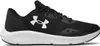 A black and white Under Armour Charged Pursuit 3 running shoe is shown from the side on a white background. Produktbild-Vorschau