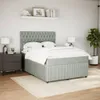 Design Boxspringbett mit Matratze Hellgrau 140x190 cm Samt, Produktbild-Vorschau 4