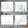 A collage of four close-up images showcasing different features of a white wooden children's bunk bed with a slide and a house-like roof. Náhled obrázku produktu