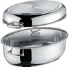 Ovaler Edelstahlbräter, 3in1 inkl. Glasdeckel 38 x 25,5 cm, Produktbild-Vorschau 1