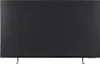 A black Samsung QLED TV is shown from the front, standing on its black legs. Produktbild-Vorschau