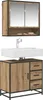 A bathroom vanity set with a medicine cabinet, sink, faucet, and cabinet base. Podgląd zdjęcia produktu