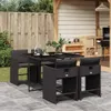 vidaXL 5-tlg. Garten-Essgruppe mit Kissen Schwarz Poly Produktbild-Vorschau 2