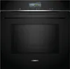 Siemens iQ700, Einbau-Backofen mit Mikrowellenfunktion, 60 x 60 cm, Schwarz, Edelstahl HM776GKB1 Frontansicht geschlossen Produktbild-Vorschau