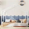 A child's bedroom with a house-shaped bed, decorated with nautical-themed items. Produktbild-Vorschau