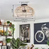 Chadid moderne Deckenlampe aus Metall/Bambus in Produktbild-Vorschau 4