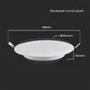 A diagram showing the dimensions of a recessed round LED panel light. Podgląd zdjęcia produktu