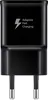 A black Samsung fast charger with adaptive fast charging text and lightning bolt icon. Produktbild-Vorschau