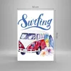 Bilder auf glas - Einteilig - Aquarell Surfbrett Palme Produktbild-Vorschau 3