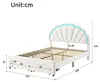 CDGlobal Polsterbett 140x200cm mit Steckdosen, Jugendbett Produktbild-Vorschau 7