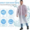 3 Stück Regenponcho EVa Regenjacke mit Kaputze Wasserdicht Produktbild-Vorschau 2
