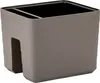 A gray planter box with a cut-out on the side, shown from a 3/4 angle. Náhled obrázku produktu