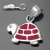 Anhänger 11x13mm Schildkröte rot emailliert Silber 925 rot Produktbild-Vorschau 3