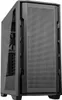 A black computer case is shown from a three-quarter angle. Produktbild-Vorschau