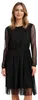 Damen Langarm Tüllkleid in Midi-Länge mit glänzenden Produktbild-Vorschau 1