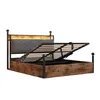 Łóżko dwuosobowe Merax 140x190 cm z hydraulicznym schowkiem Podgląd zdjęcia produktu 11