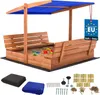 Pieskovisko KOTARBAU® so strechou 140 x 140 cm, drevené s Náhľad obrázku produktu 1