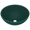 vidaXL Luxus-Waschbecken Rund Matt Dunkelgrün 32,5x14 cm Produktbild-Vorschau 3