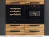 A built-in kitchen appliance unit featuring a wine cooler and a microwave oven, set within wooden cabinetry. Produktbild-Vorschau