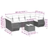 Design 8-tlg. Garten-Sofagarnitur mit Kissen Beige Poly Produktbild-Vorschau 3
