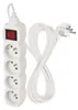 Prodlužovací kabel 5 m / 4 zásuvky / s vypínačem / bílý / PVC / 1,5 mm2 Productafbeelding-voorbeeld