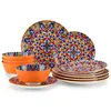 A set of ceramic plates and bowls with a colorful, intricate pattern. Náhled obrázku produktu