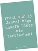 Mr. & Mrs. Panda Postkarte Spruch 15. Hochzeitstag Gläserne Produktbild-Vorschau 1