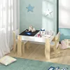 EUGAD Kindertisch mit 2 Stühlen, 4 Staumfach, aus MDF, Weiß Produktbild-Vorschau 2