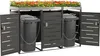 A three-bin trash can enclosure with a planter box on top. Náhled obrázku produktu