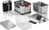 Various parts of a deep fryer are laid out on a white background. Produktbild-Vorschau