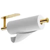 A roll of paper towels on a gold-colored holder, mounted on a white background. Voir les images du produit